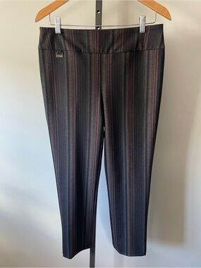Lisette L Montreal Pinstripe Pull On Dress Pant Trouser Striped Size 10